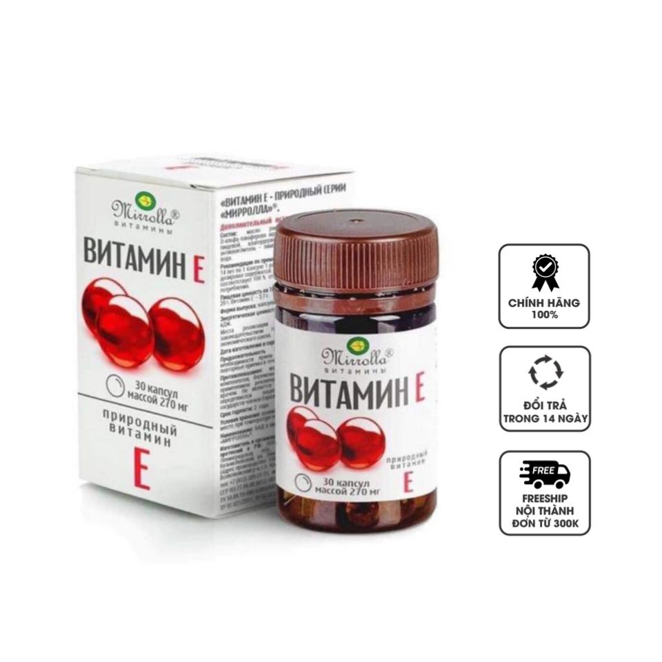 Vitamin E đỏ của Nga Mirrolla 270mg hộp 30 viên